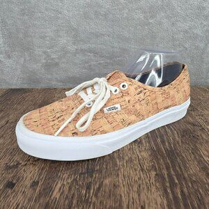 Vans Authentic Cork Skate Shoes Sneakers 9 Tan Brown White Unisex Grunge Casual